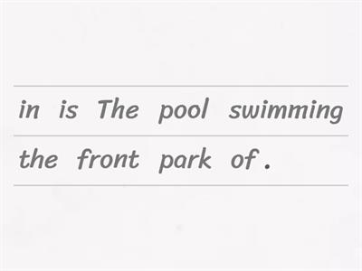 Next to, behind, in front of