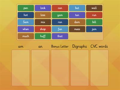 Step 1.3 - 1.5 Word Sort