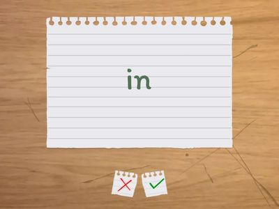 f on, under, in, next to