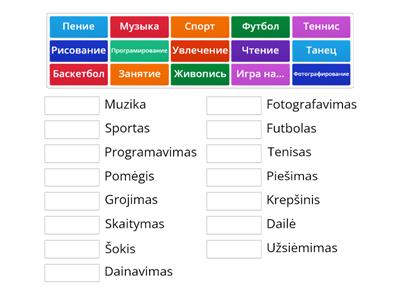 Наши увлечения РКИ 8 класс