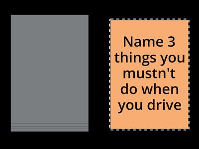 Must/mustn't cards - Speaking