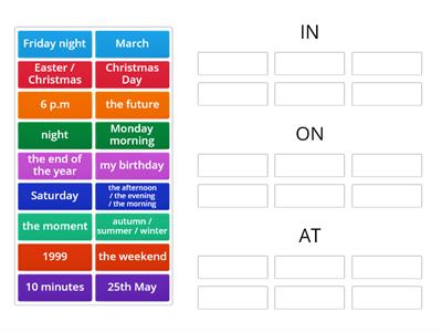 Prepositions of time