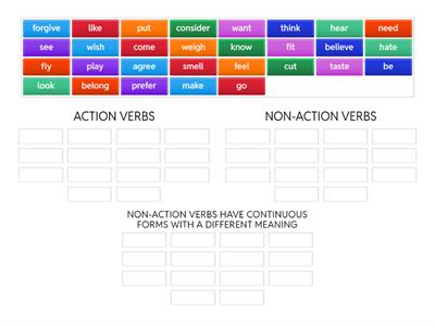 ACTION vs NON-ACTION VERBS 