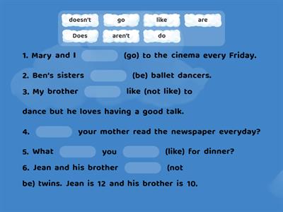 Present Simple Tense (drill)