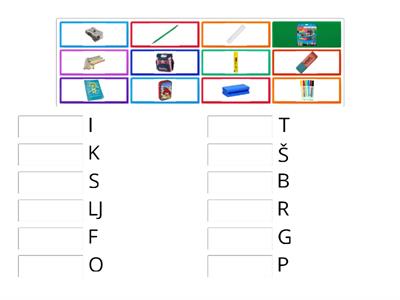 Početno slovo - školski pribor