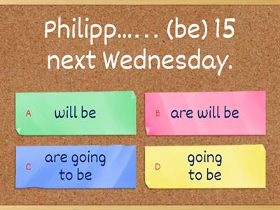 แบบทดสอบ Going to and will