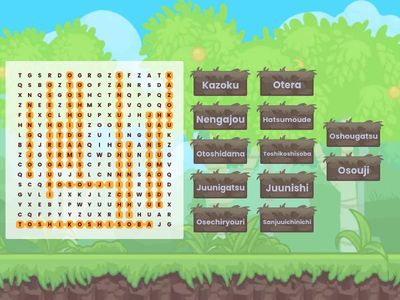 Oshougatsu (New Year) Wordsearch