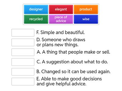 Vocabulary about lesson 4 - Intermediate 2
