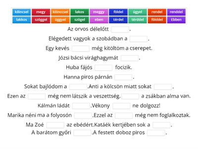 Szópárok a mondatokban - "Mi hiányzik?"