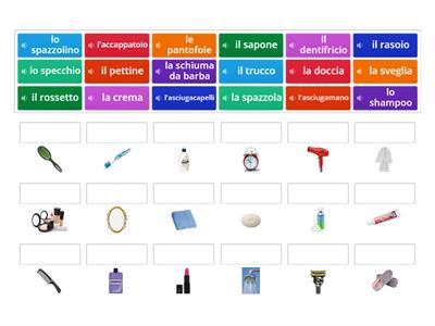 Sentieri - Contesti 6A - Gli oggetti in camera da letto e in bagno [attività 1]