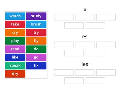 Present Simple (-s; -es; -ies)