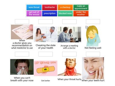 IELTS speaking vocab: Health (matching)
