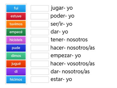 Preterite Irregulars; type 