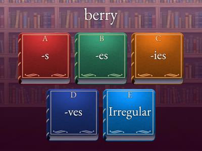 plurals s, es, ies, ves
