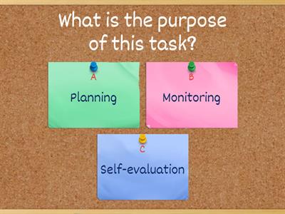 Metacognitive strategies - matching activity
