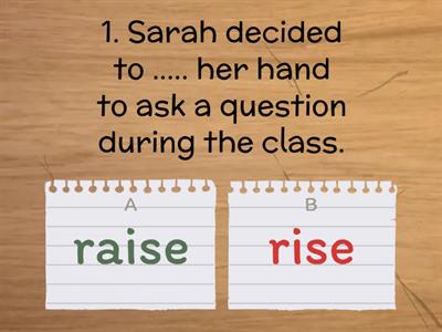 Vocabulary Development: Rise vs Raise 