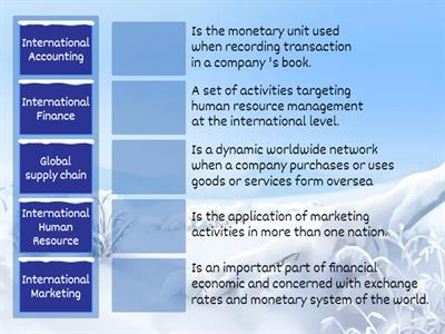 5 keys functional area in International Business