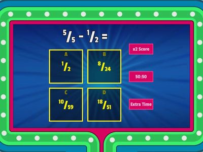 Subtracting fractions quiz