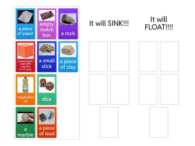 Will it sink or float if placed in water?