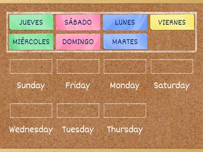 Days of the week - Spanish Practise