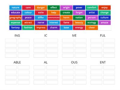 OGE Wordformation Adjectives (A-P)