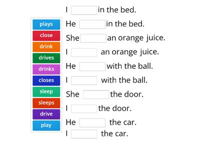 VERBS 1st and 3rd person singular