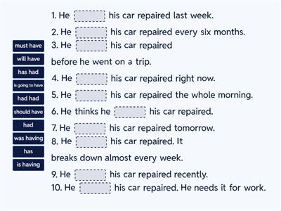 Have something done: tense check