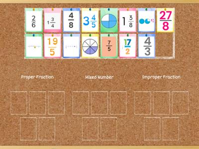 Fraction Sort - Proper, Improper, Mixed