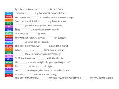 Review: Future Simple and Future Continuous