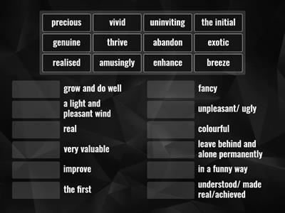 Reading 4b- words and definitions