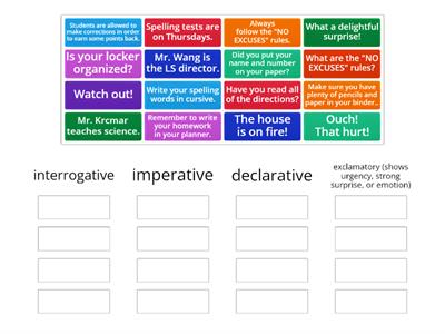 GT - types of sentences