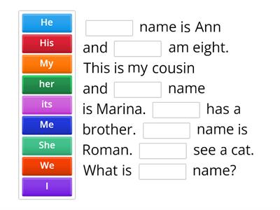 Pronouns/use of English