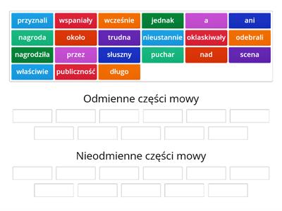 Odmienne i nieodmienne części mowy