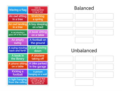  Balanced or Unbalanced forces?