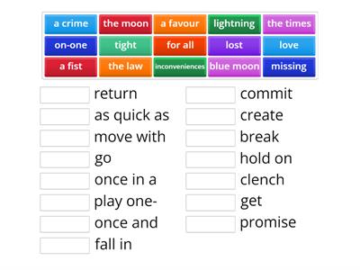 collocations and idiom match