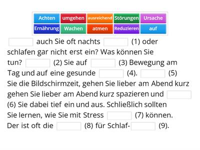 Was passt? Ergänzen Sie in der richtigen Form.