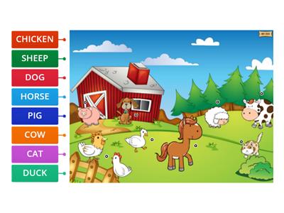 LABEL THE FARM ANIMALS