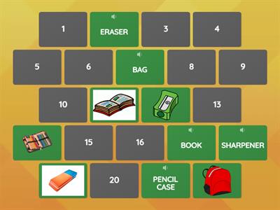  SCHOOL OBJECTS Memory Game