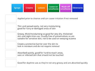 Match the treatments