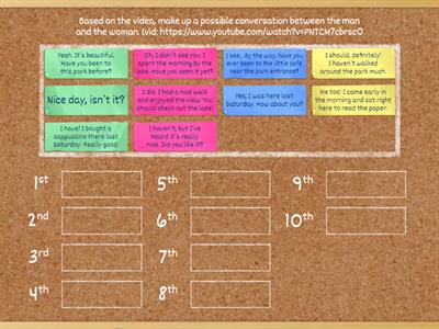 Order the sentences into a dialogue