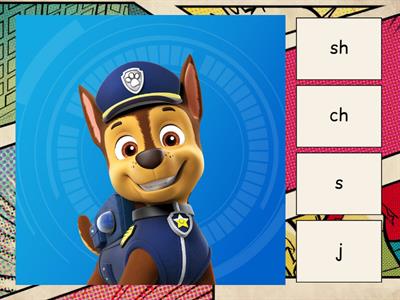 Paw patrol characters initial sounds