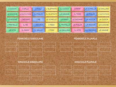 SINGOLARE/PLURALE MASCHILE/FEMMINILE