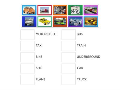 A1 TRANSPORT VOCABULARY