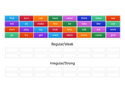 Regular and Irregular Verbs (Strong/Weak)