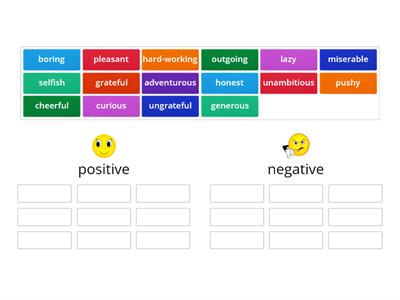 Personality adjectives