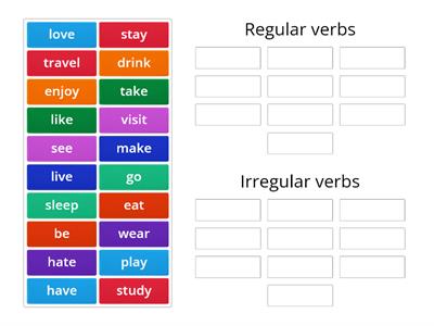 Regular and Irregular verbs