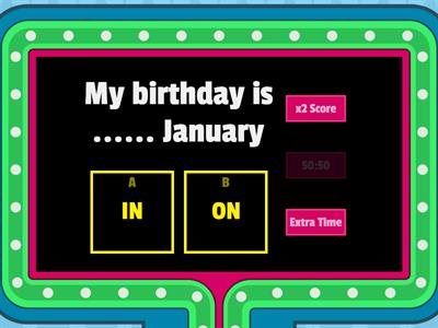 Prepositions of time - IN ON AT