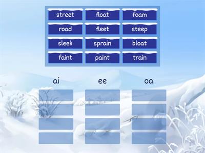 ai, ee, oa Vowel Team Sort