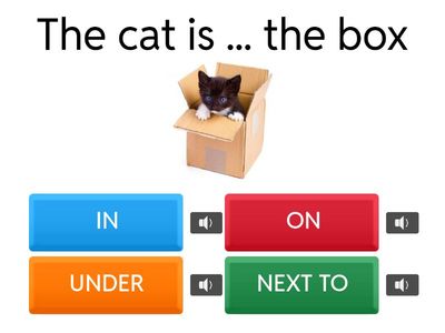 Prepositions: in, on, under, next to, between