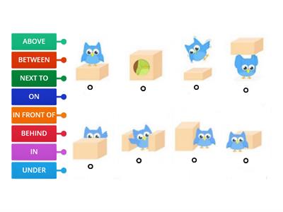 Prepositions of place. Labelled diagram